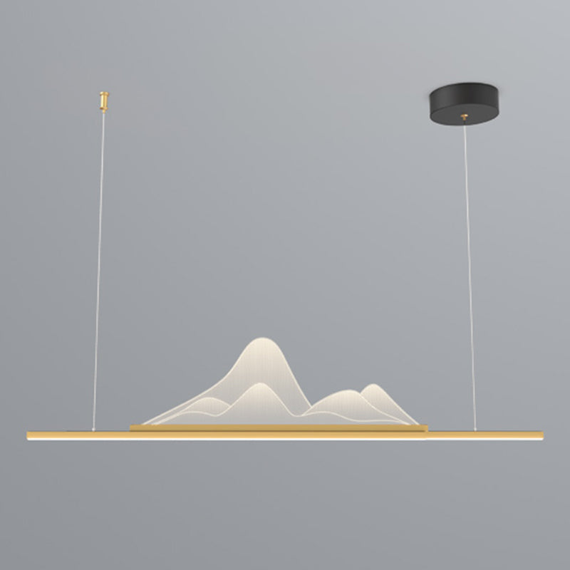 Éclairage d'îlot de cuisine moderne Métal linéaire 1 luminaire d'îlot d'éclairage