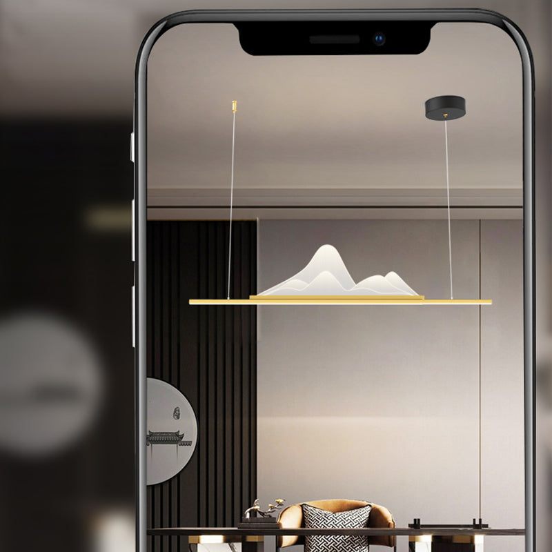 Éclairage d'îlot de cuisine moderne Métal linéaire 1 luminaire d'îlot d'éclairage