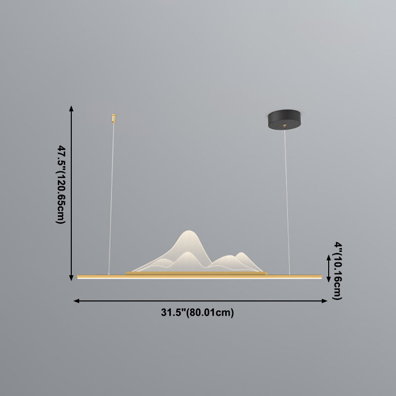 Éclairage d'îlot de cuisine moderne Métal linéaire 1 luminaire d'îlot d'éclairage