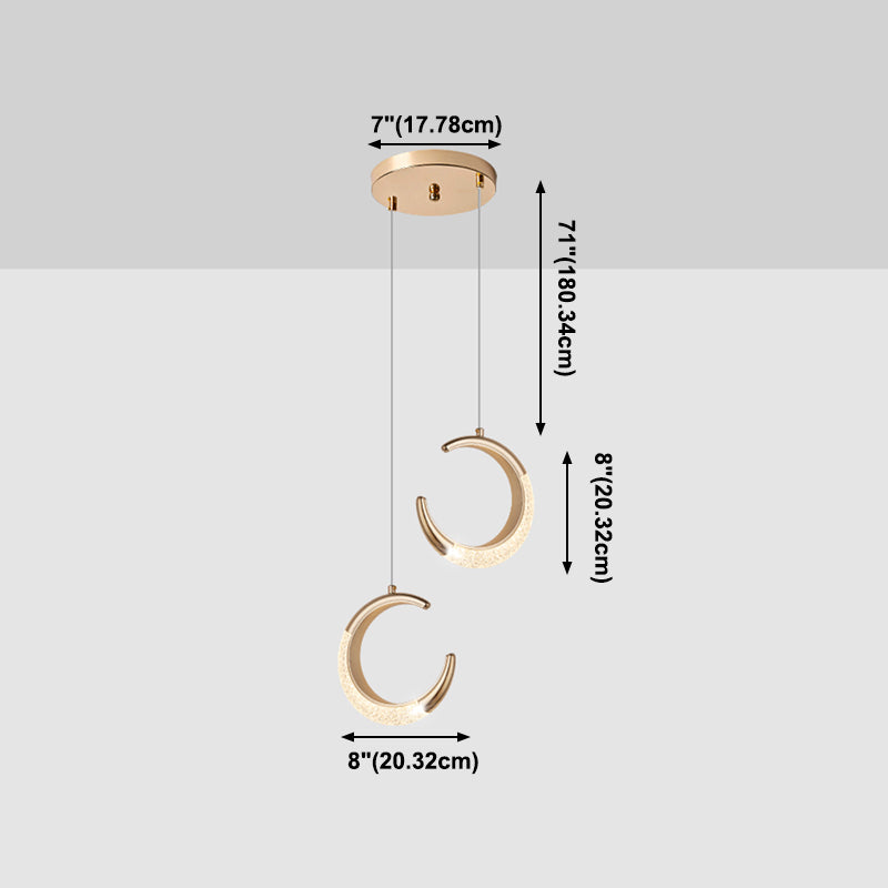 Acrylique Pendentif suspendu de suspension à la lumière de la lumière 1-Light pour chambre à coucher