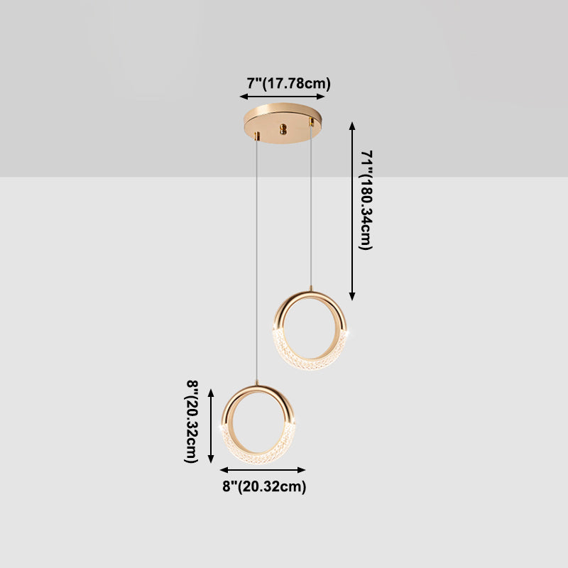 Acrylique Pendentif suspendu de suspension à la lumière de la lumière 1-Light pour chambre à coucher