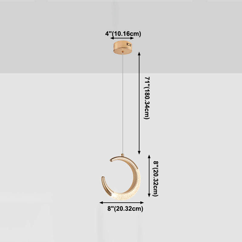 Acrylique Pendentif suspendu de suspension à la lumière de la lumière 1-Light pour chambre à coucher