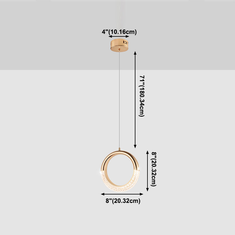 Acrylique Pendentif suspendu de suspension à la lumière de la lumière 1-Light pour chambre à coucher