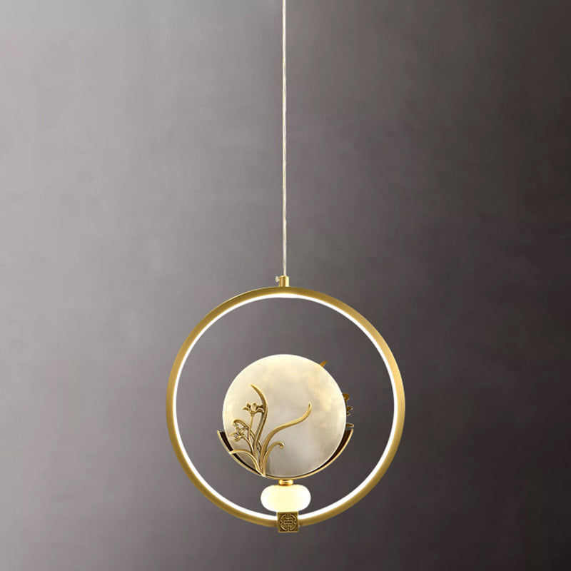 Kit de lampe suspendue en marbre moderne à 1 light