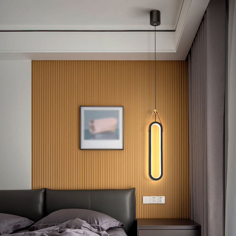 Kit de lumière suspendue linéaire moderne en métal 1-Light Pendant Light pour la chambre