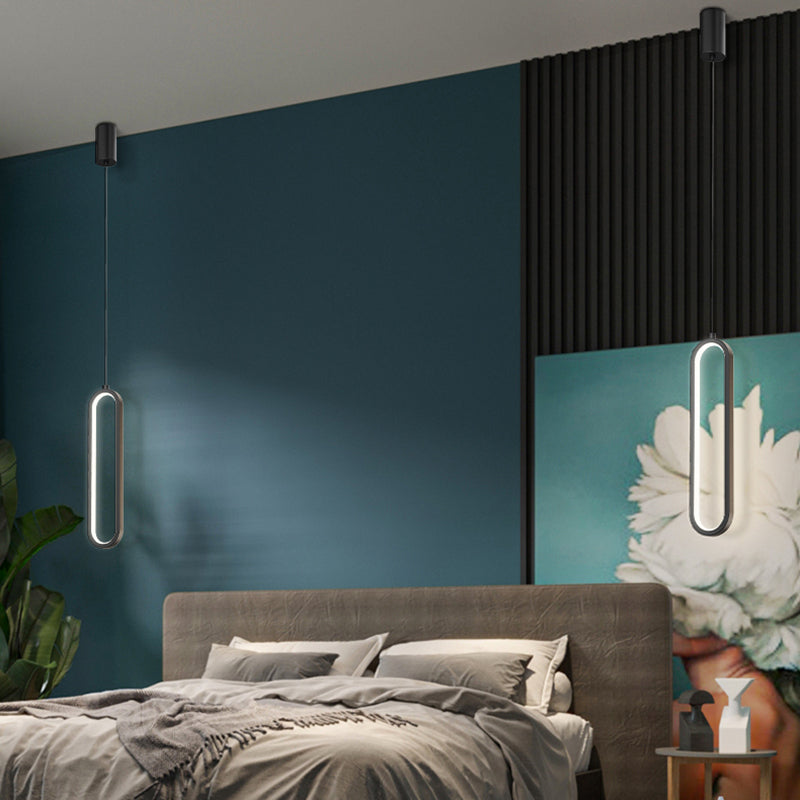 1-Light Wrought Iron Lighting Fixture Minimalism Pendant Light Kit for Bedroom