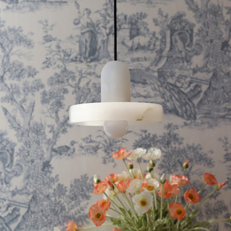 Éclairage suspendu de forme unique Marbre de style moderne 1 pendentif léger pour le chevet