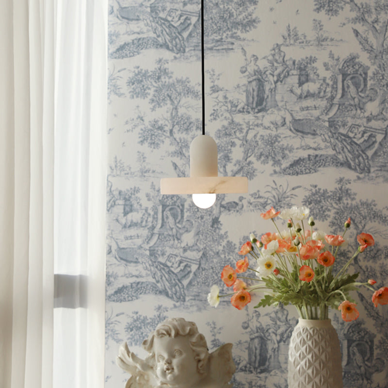 Éclairage suspendu de forme unique Marbre de style moderne 1 pendentif léger pour le chevet