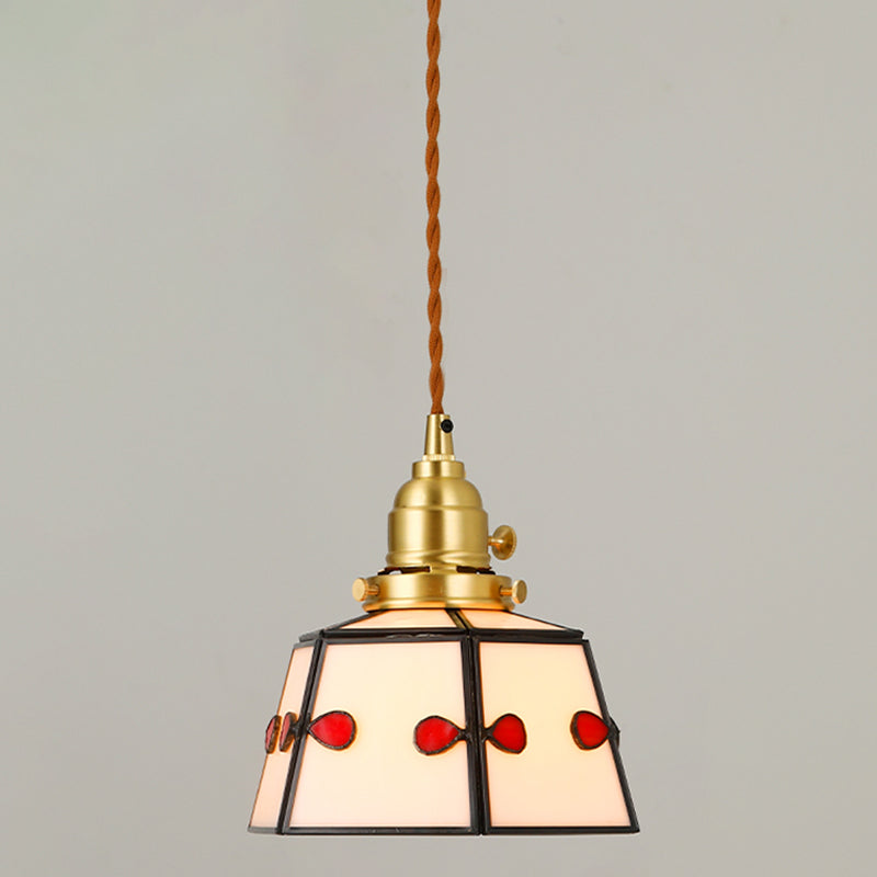 Luce di geometria a forma di appeso in stile moderno vetro colorato 1 lampada a sospensione leggera