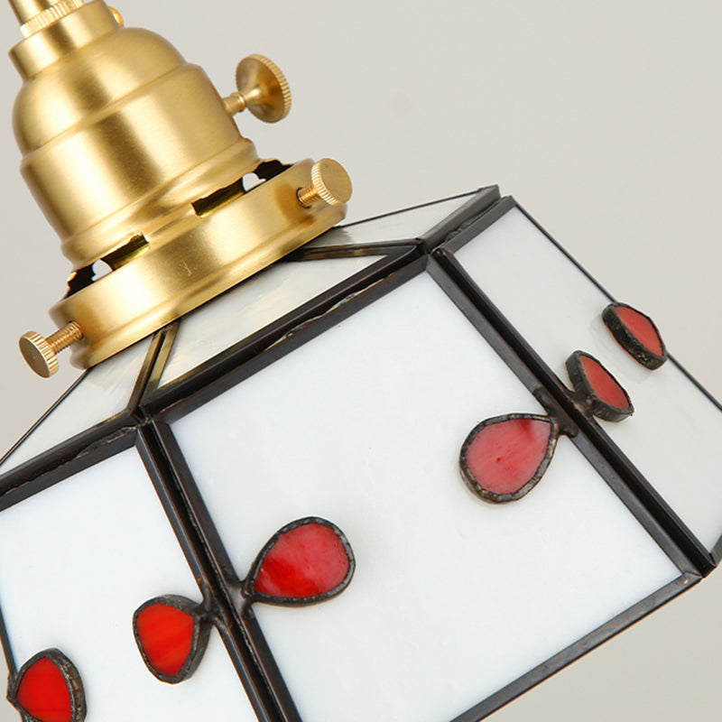 Geometrieform hängende Beleuchtung moderner Stil Buntes Glas 1 Licht Anhängerlampe