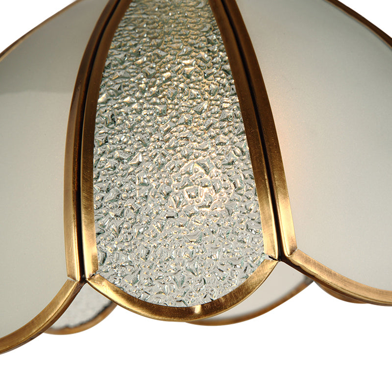 Forma ciotola illuminazione appesa vetro in stile industriale 1 lampada a sospensione leggera per letto