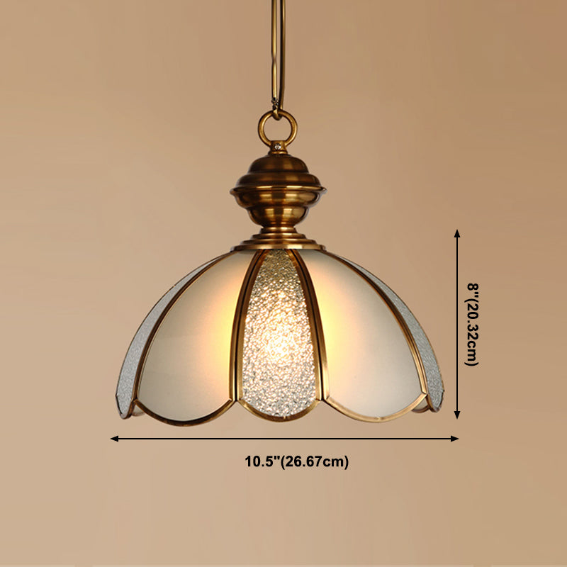 Bowl Shape Hanging Lighting Industrial Style Glass 1 Light Pendant Lamp for Bedside