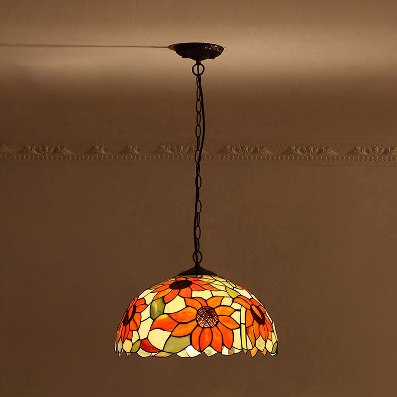 Barokke kunstglas hangende lampkit kom schaduw plafond hanglampje voor gang