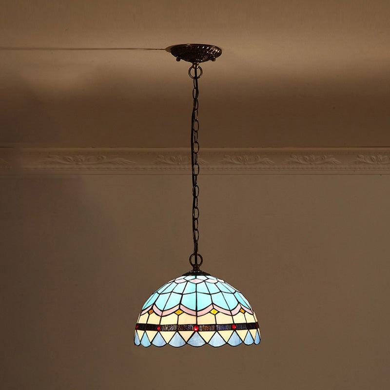 Barokke kunstglas hangende lampkit kom schaduw plafond hanglampje voor gang