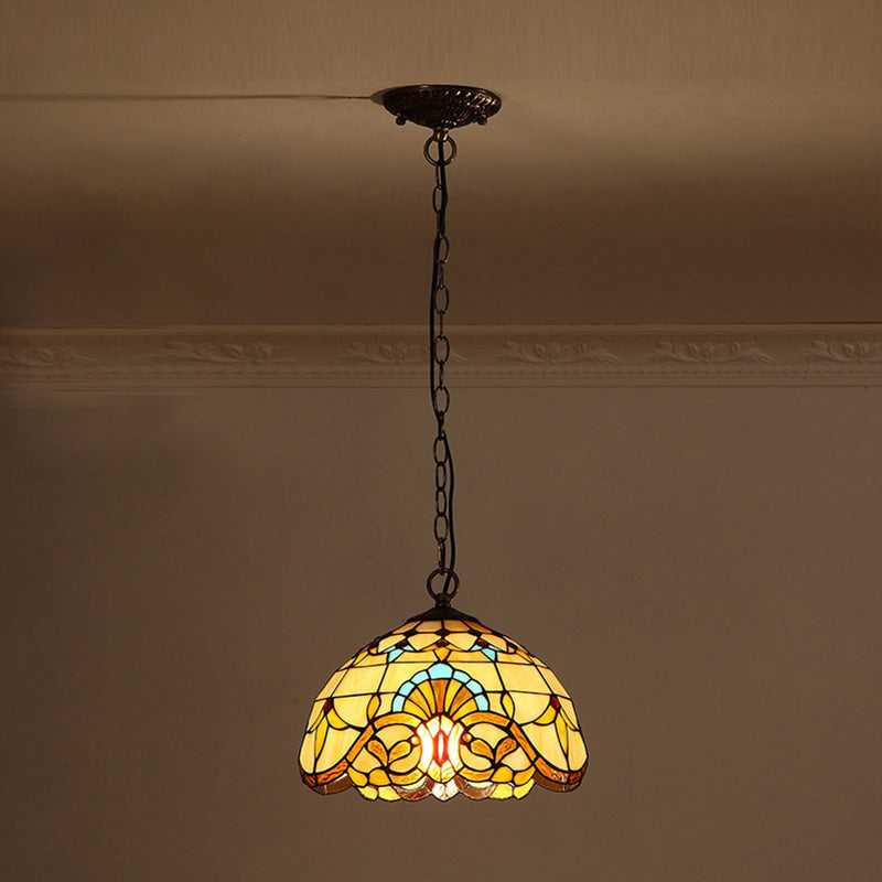 Barokke kunstglas hangende lampkit kom schaduw plafond hanglampje voor gang