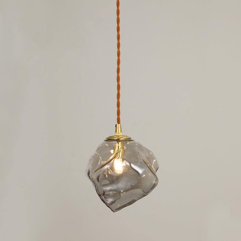 Kit de lumière en verre transparent léger en verre transparent à 1 lumière pour salle à manger