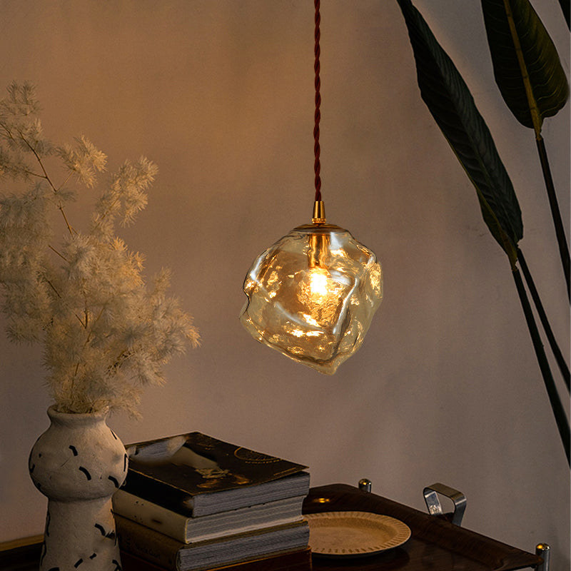Kit de lumière en verre transparent léger en verre transparent à 1 lumière pour salle à manger