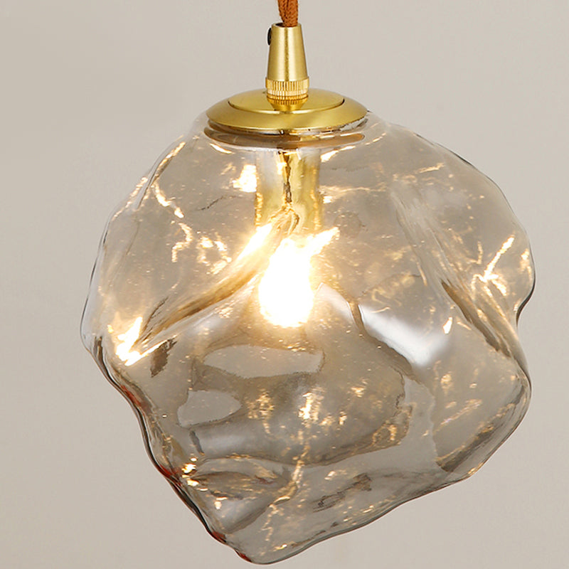 Kit de lumière en verre transparent léger en verre transparent à 1 lumière pour salle à manger