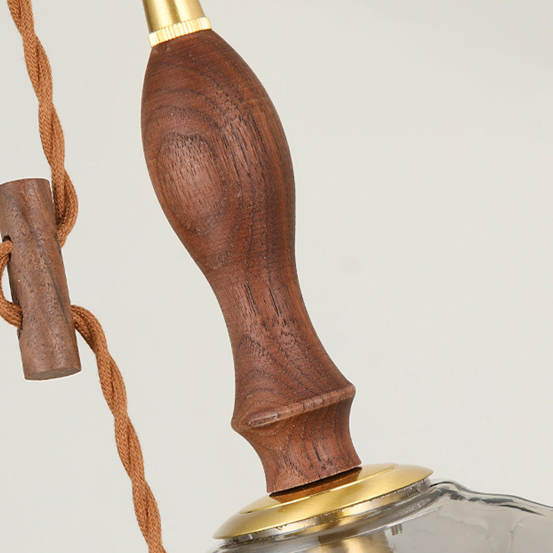 Kit de lumière en verre transparent léger en verre transparent à 1 lumière pour salle à manger