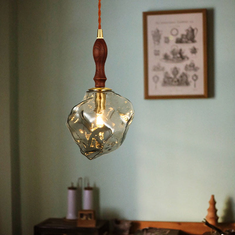 Kit de lumière en verre transparent léger en verre transparent à 1 lumière pour salle à manger