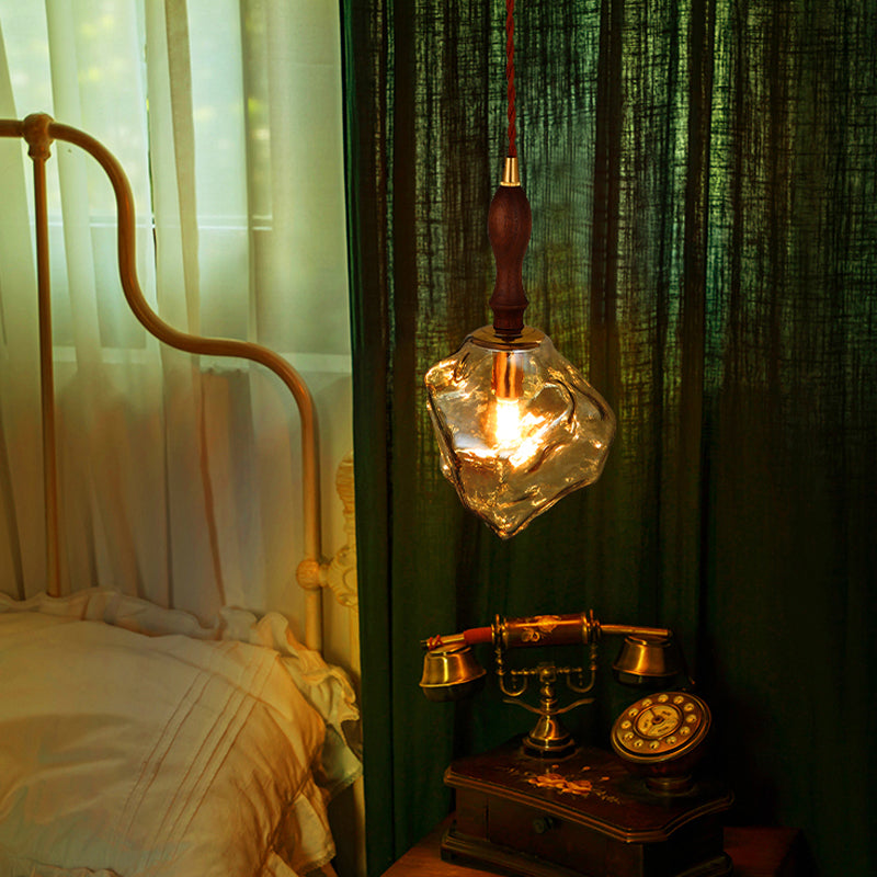 Kit de lumière en verre transparent léger en verre transparent à 1 lumière pour salle à manger