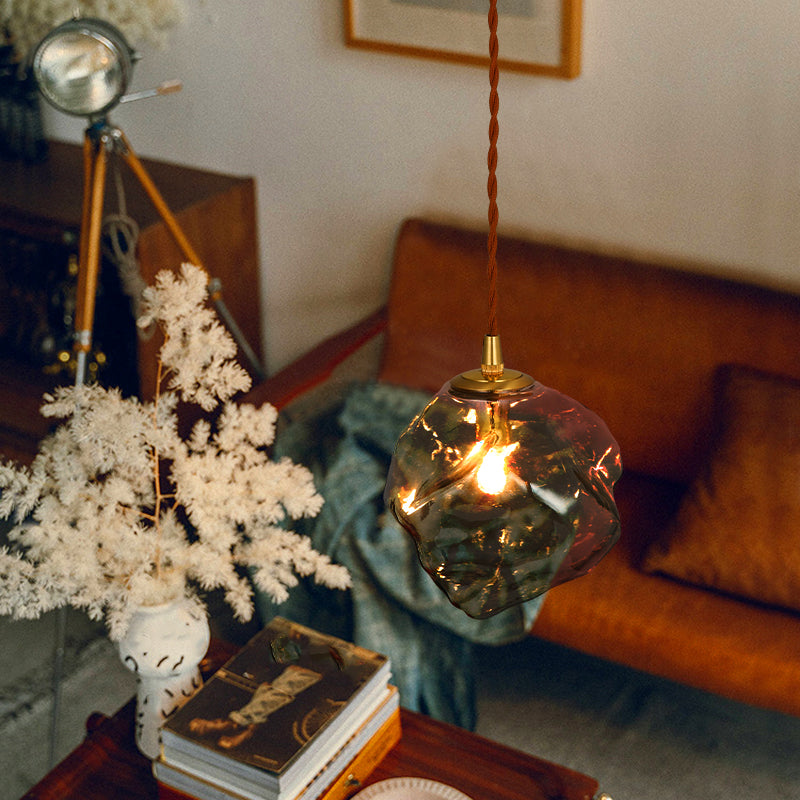 Kit de lumière en verre transparent léger en verre transparent à 1 lumière pour salle à manger