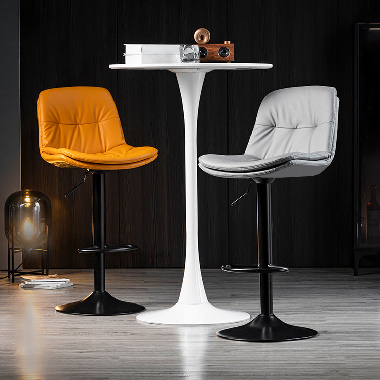 Taburete de Bar giratorio ajustable para interiores, taburete con respaldo y reposapiés, taburete para mostrador