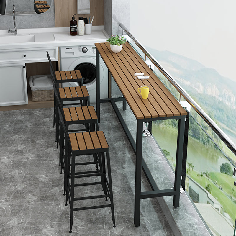 Metal Rectangle Fixed Table Bistro Bar Desk Outdoor Modern Bar Height Cocktail Table