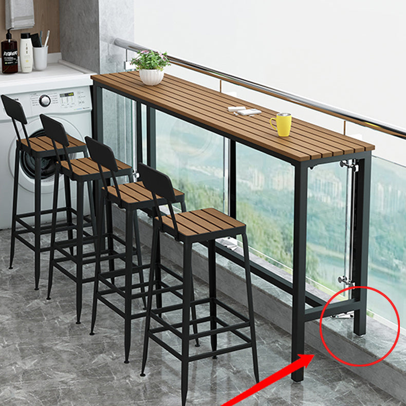 Metal Rectangle Fixed Table Bistro Bar Desk Outdoor Modern Bar Height Cocktail Table