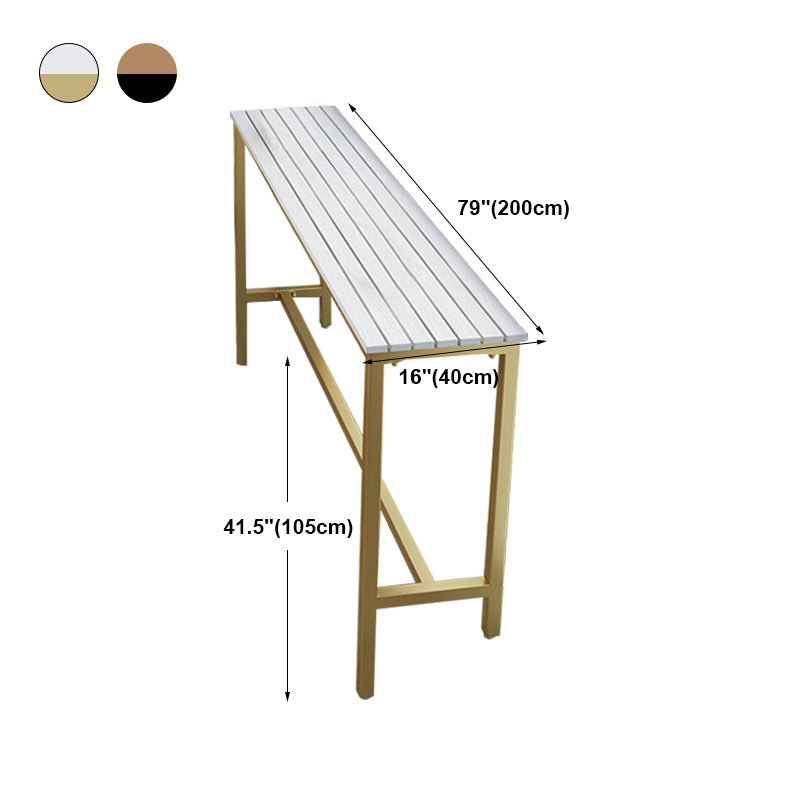 Metal Rectangle Fixed Table Bistro Bar Desk Outdoor Modern Bar Height Cocktail Table