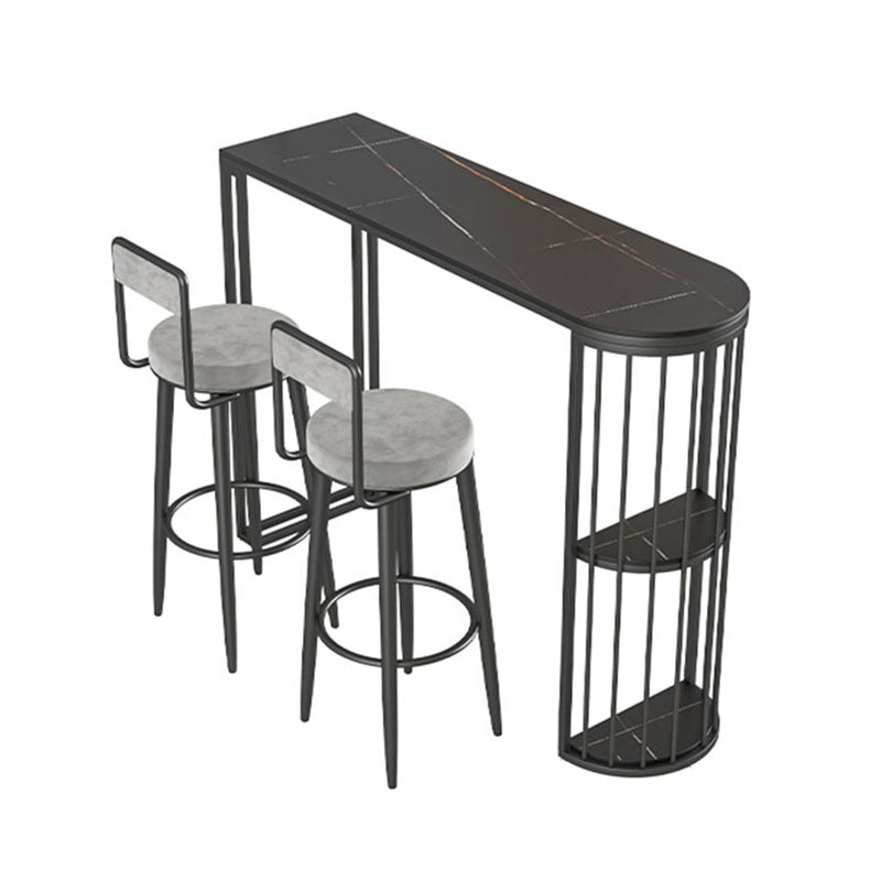 Tavolo da cocktail top in pietra glam in stile 42 pollici in metallo tavolo da base in metallo