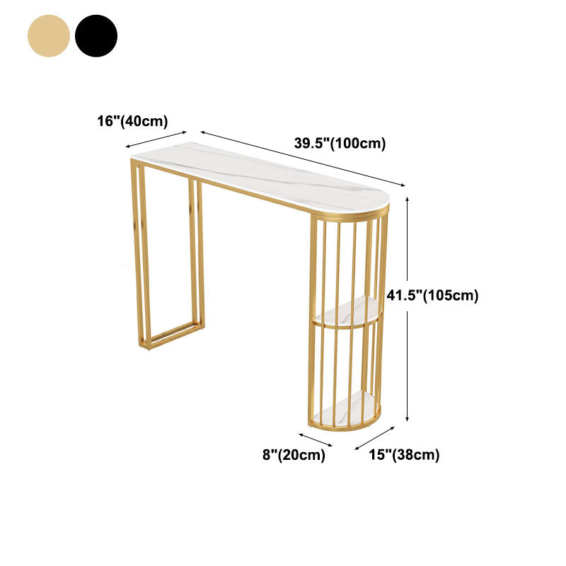 Tavolo da cocktail top in pietra glam in stile 42 pollici in metallo tavolo da base in metallo