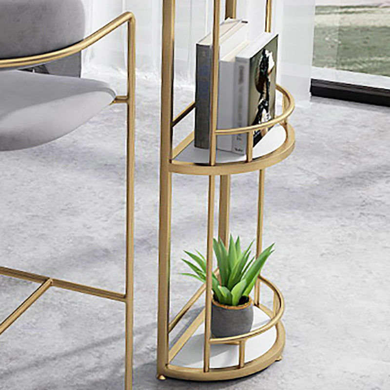 Tavolo da pranzo in pietra bianca glam tavolo da bistrotto interno ovale con scaffale