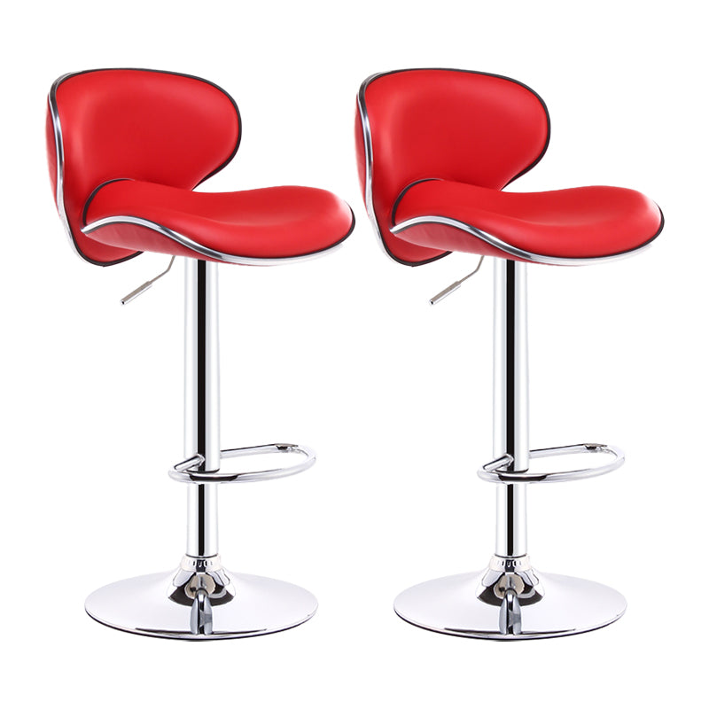 Taburetes de bar giratorios modernos de cuero PU, silla de mostrador con respaldo de altura ajustable
