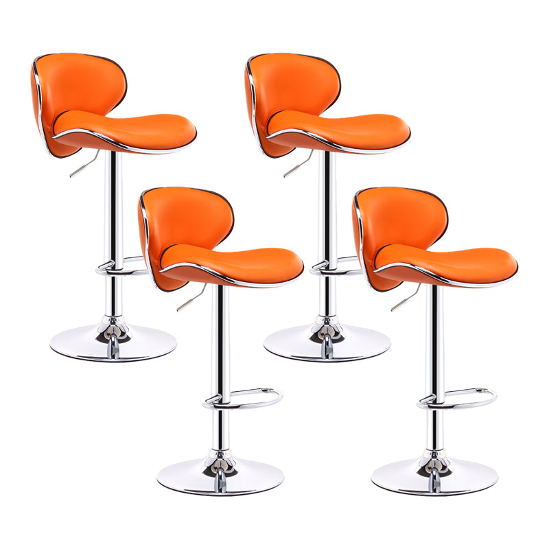 Taburetes de bar giratorios modernos de cuero PU, silla de mostrador con respaldo de altura ajustable