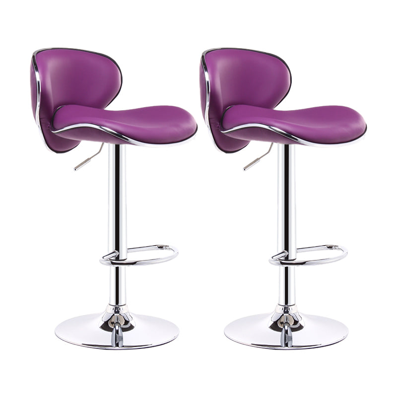 Taburetes de bar giratorios modernos de cuero PU, silla de mostrador con respaldo de altura ajustable
