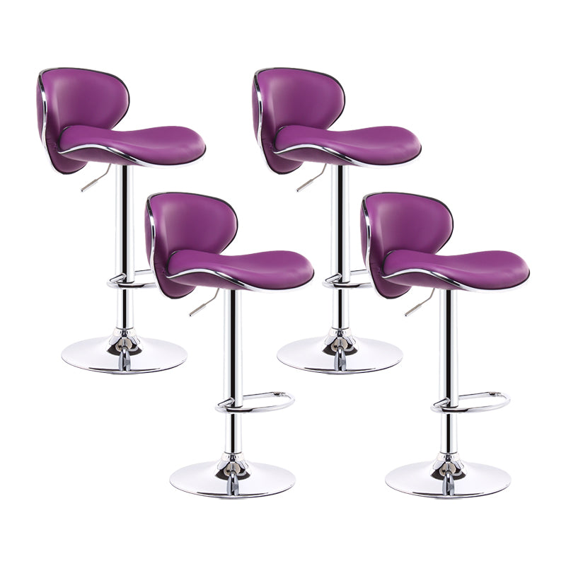 Taburetes de bar giratorios modernos de cuero PU, silla de mostrador con respaldo de altura ajustable