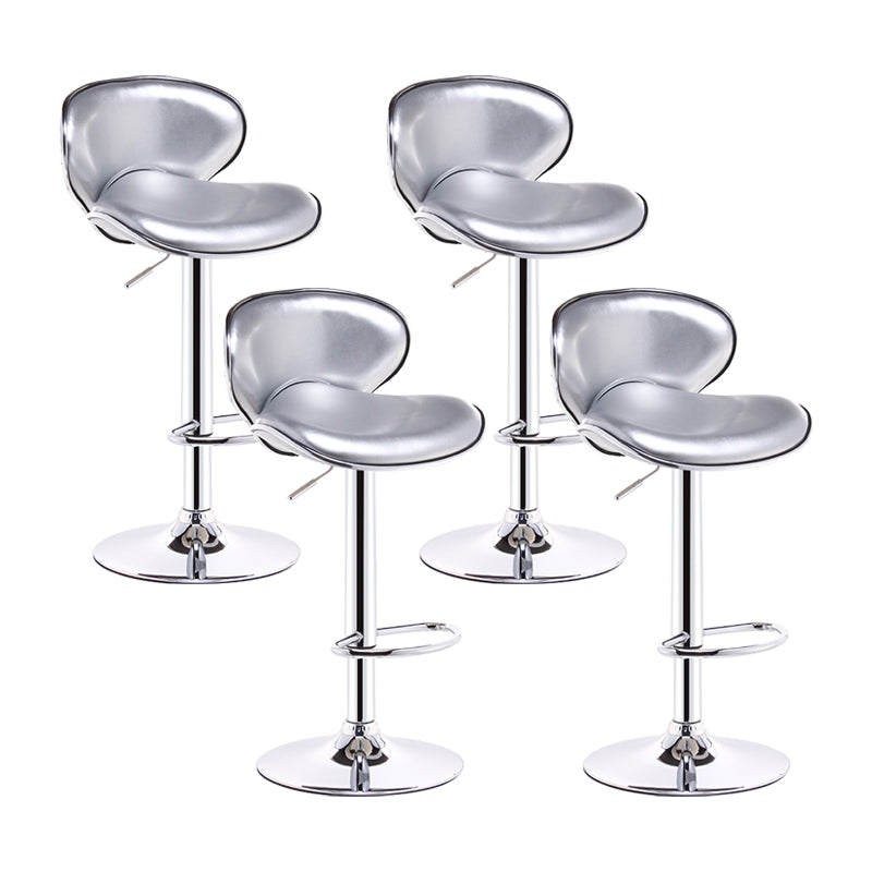 Taburetes de bar giratorios modernos de cuero PU, silla de mostrador con respaldo de altura ajustable