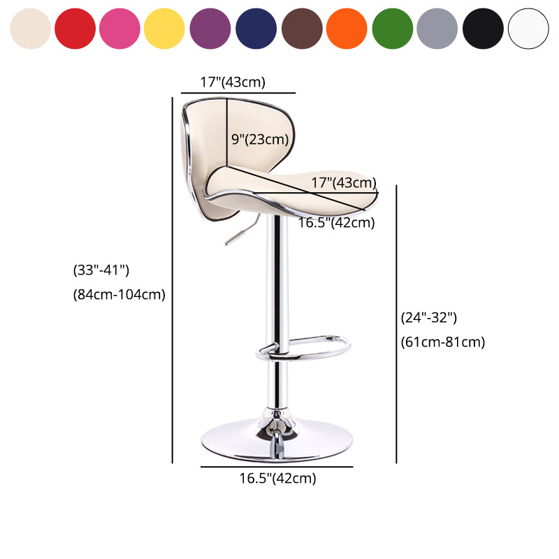 Taburetes de bar giratorios modernos de cuero PU, silla de mostrador con respaldo de altura ajustable