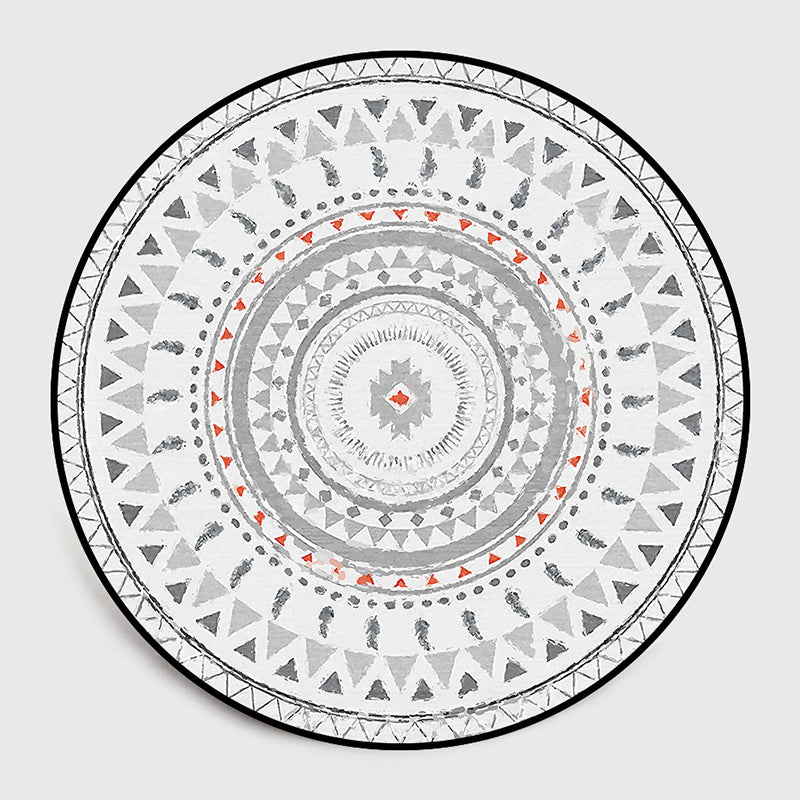 Orange Pattern Rug Polyester Traditional Rug Non-Slip Backing Rug for Living Room