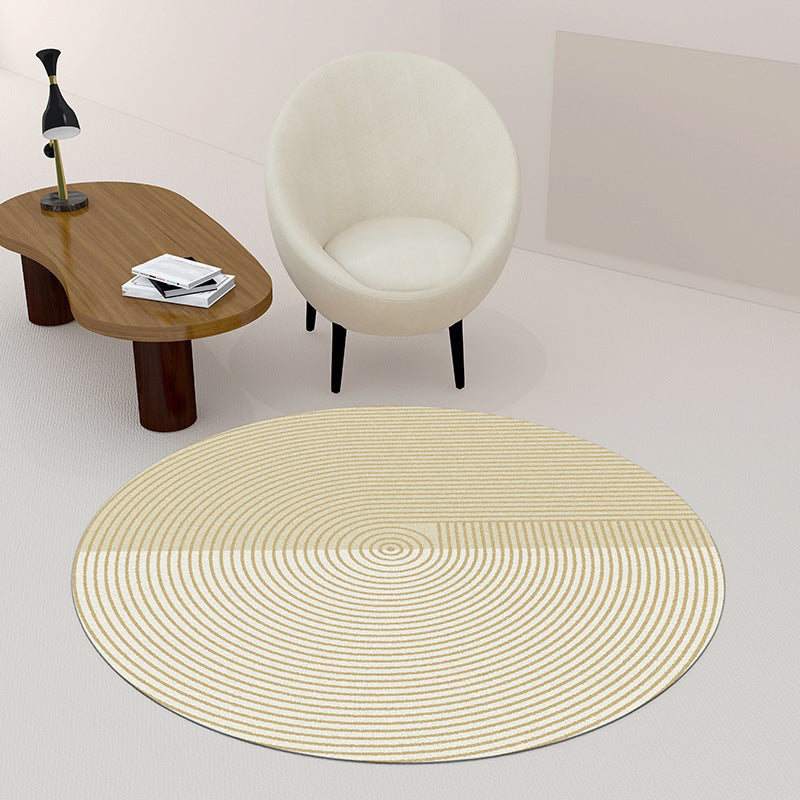 Apricot Modern Rug Polyester Stripe Indoor Rug Washable Rug for Living Room