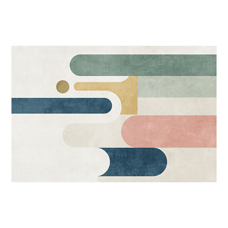 Pink Modern Rug Polyester Color Piece Area Rug Washable Rug for Drawing Room