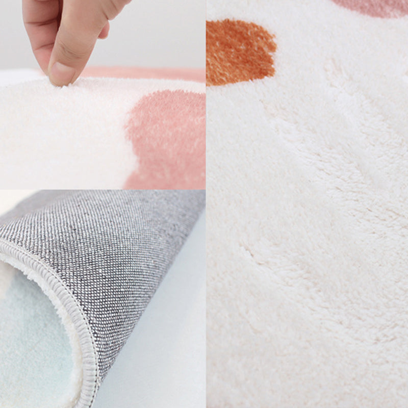 Pink Modern Rug Polyester Color Piece Area Rug Washable Rug for Drawing Room