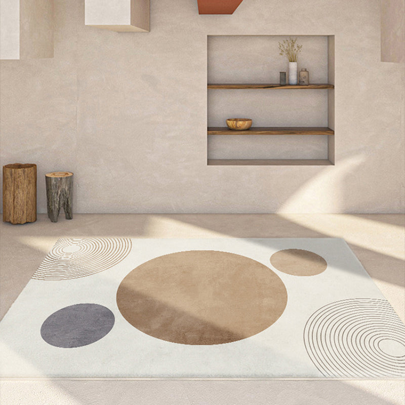 Pink Modern Rug Polyester Color Piece Area Rug Washable Rug for Drawing Room