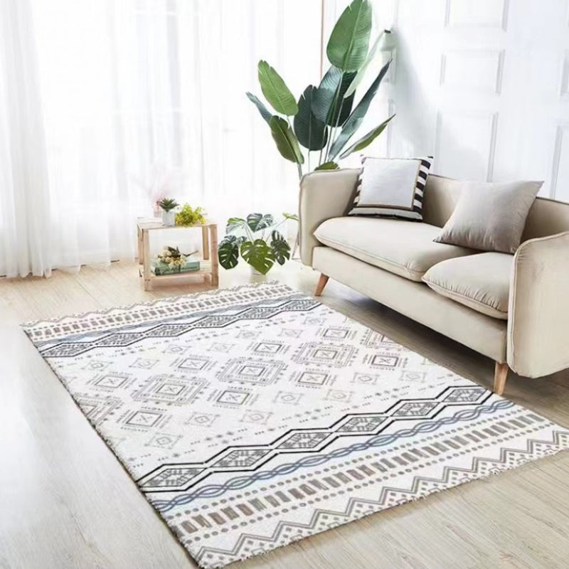 Morocco Carpet Tribal Pattern Rug Polyester Stain Resistant Area Carpet for Home