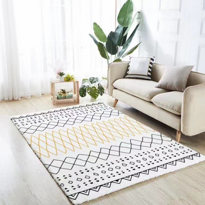 Morocco Carpet Tribal Pattern Rug Polyester Stain Resistant Area Carpet for Home