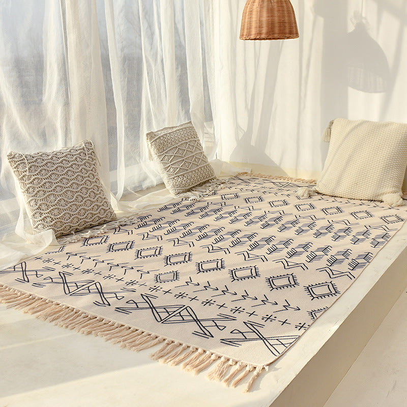 Área de algodón alfombra estampado tribal alfombra de alfombra interior para decoración del hogar