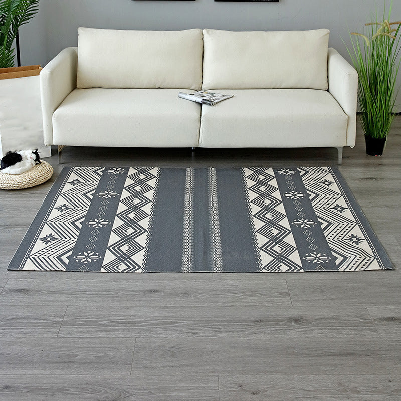 Bohemian Carpet Ameicana Pattern Cotton Rug Fringe Design Carpet for Living Room