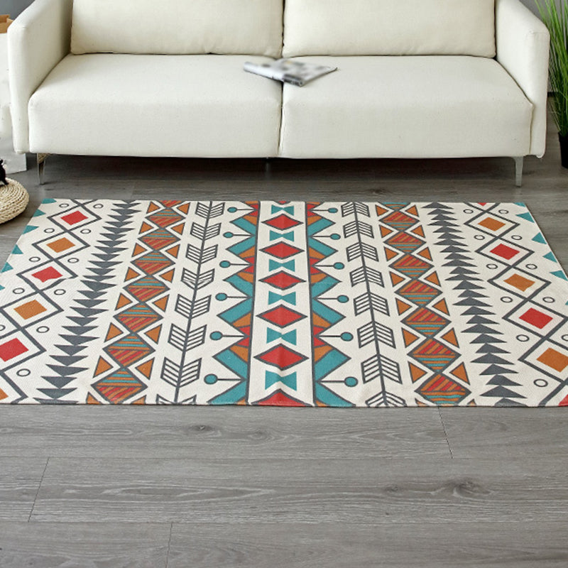 Bohemian Carpet Ameicana Pattern Cotton Rug Fringe Design Carpet for Living Room