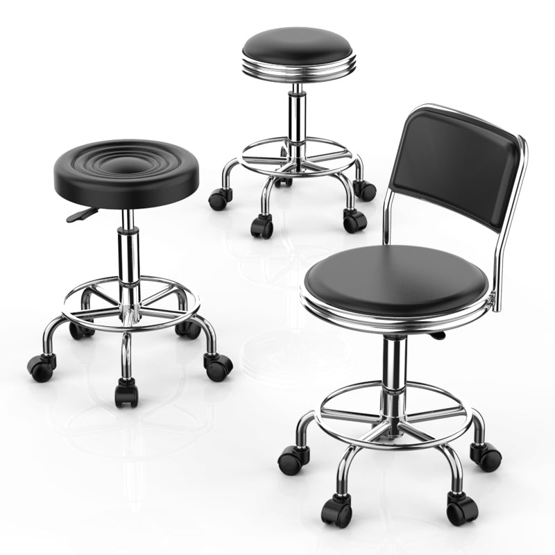 Modern Armless Liftable Counter Stool Iron Bedroom Bar Stool with Cushion and Pedal